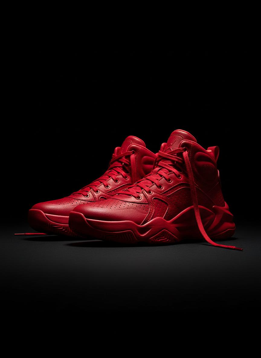 Red Nike performance running sneaker