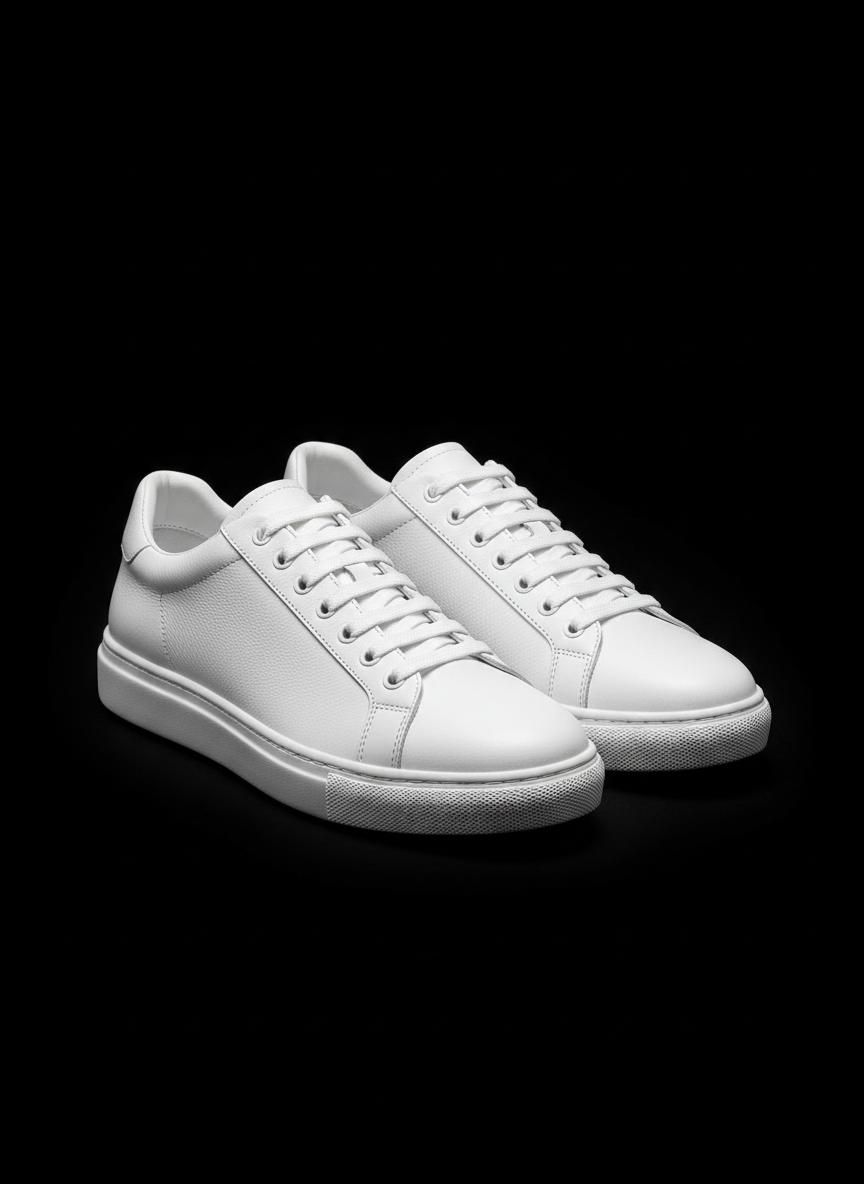 Low-top white leather Nike sneaker